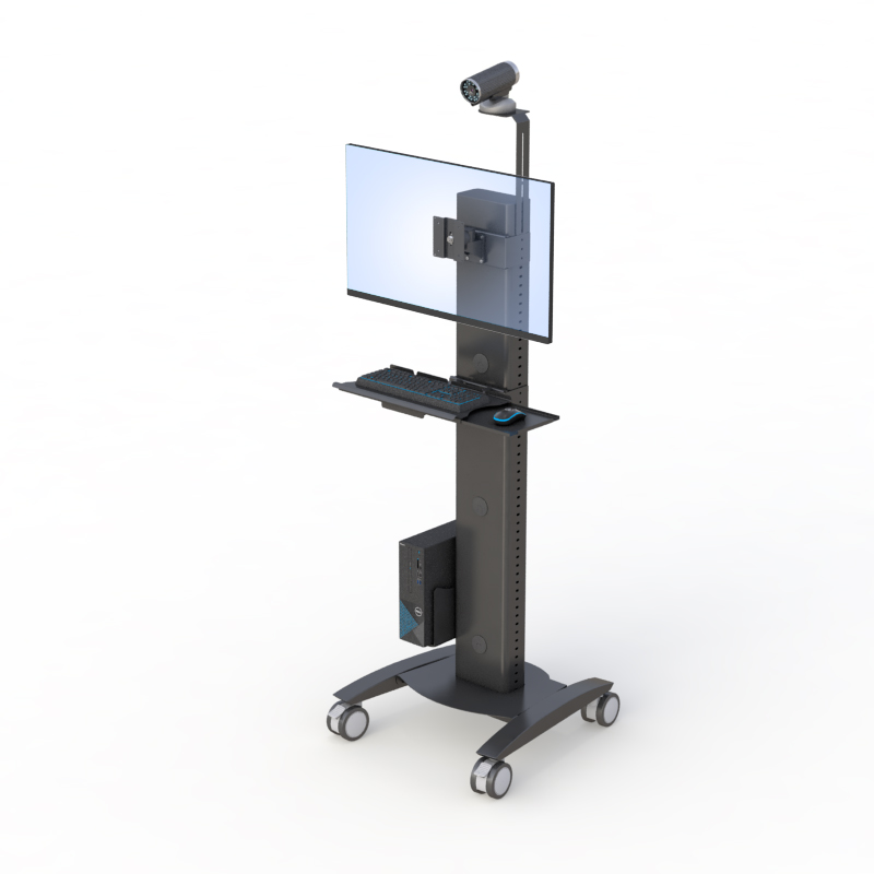 Ergonomic Mobile Computer Monitor Stand for Telemedicine
