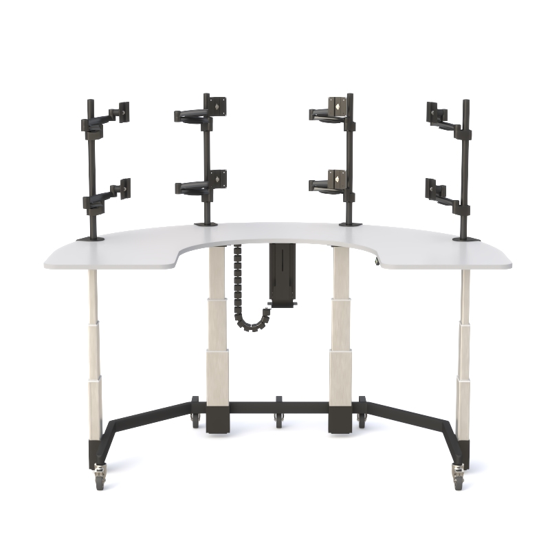 Ergonomic Security Surveillance Desk – U-Shaped Workstation