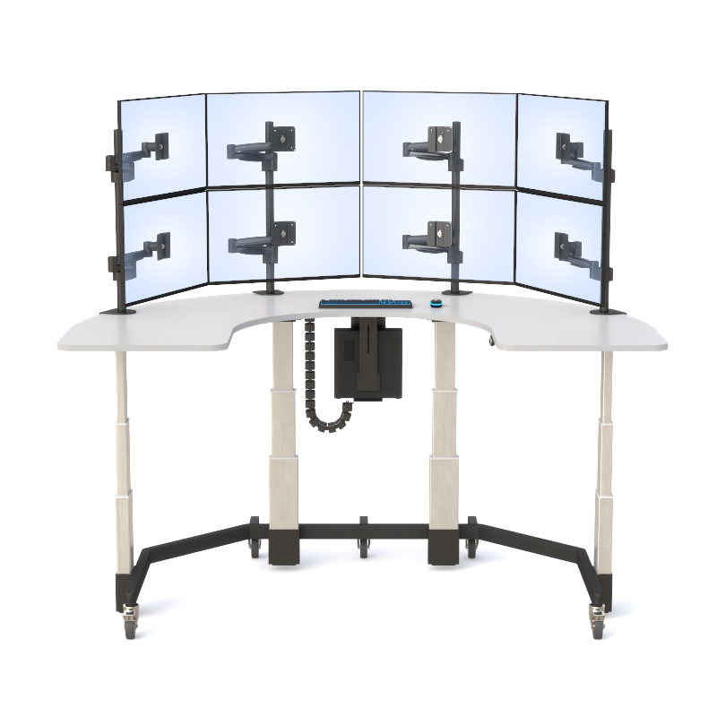 Ergonomic Security Surveillance Desk – U-Shaped Workstation