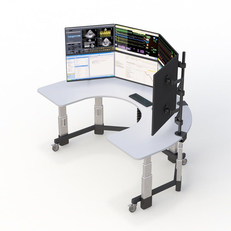 Ergonomic U-Shaped Workstation for Security & Surveillance