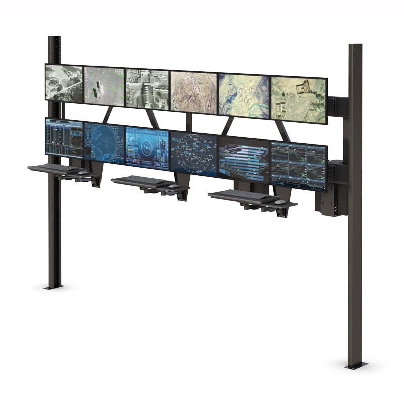 Multi-Computer Workstation Stand for Efficient Multi-Device Management