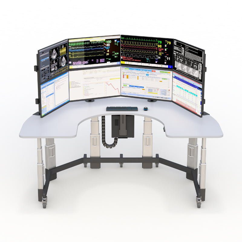 Ergonomic U-Shaped Workstation for Security & Surveillance