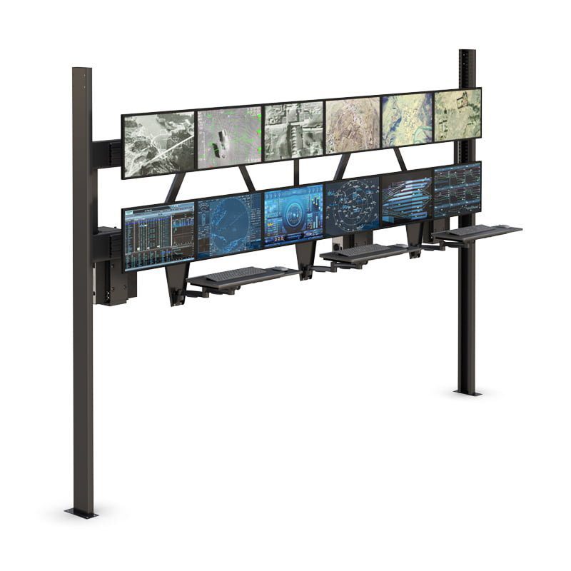 Multi-Computer Workstation Stand for Efficient Multi-Device Management