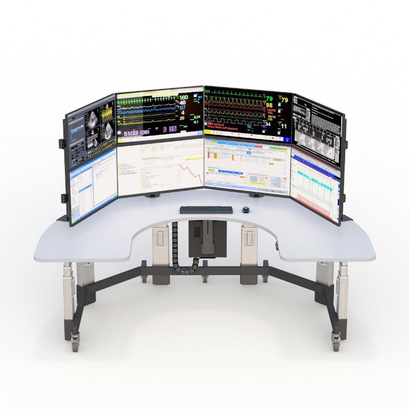 Ergonomic U-Shaped Workstation for Security & Surveillance