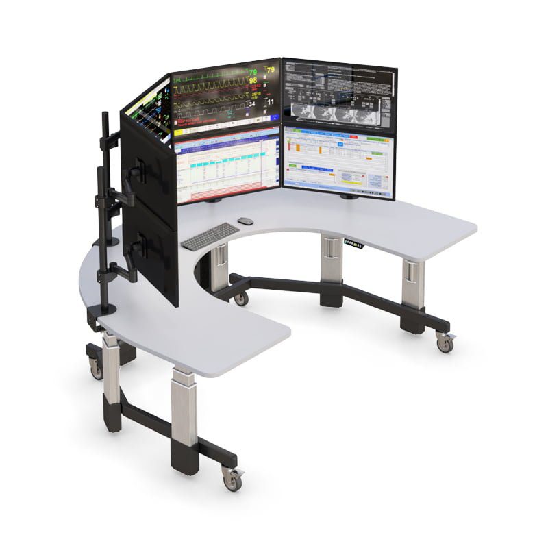 Ergonomic U-Shaped Workstation for Security & Surveillance