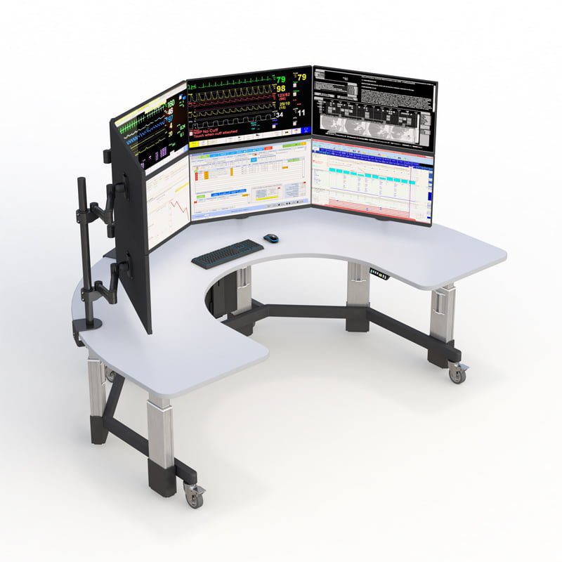 Ergonomic U-Shaped Workstation for Security & Surveillance