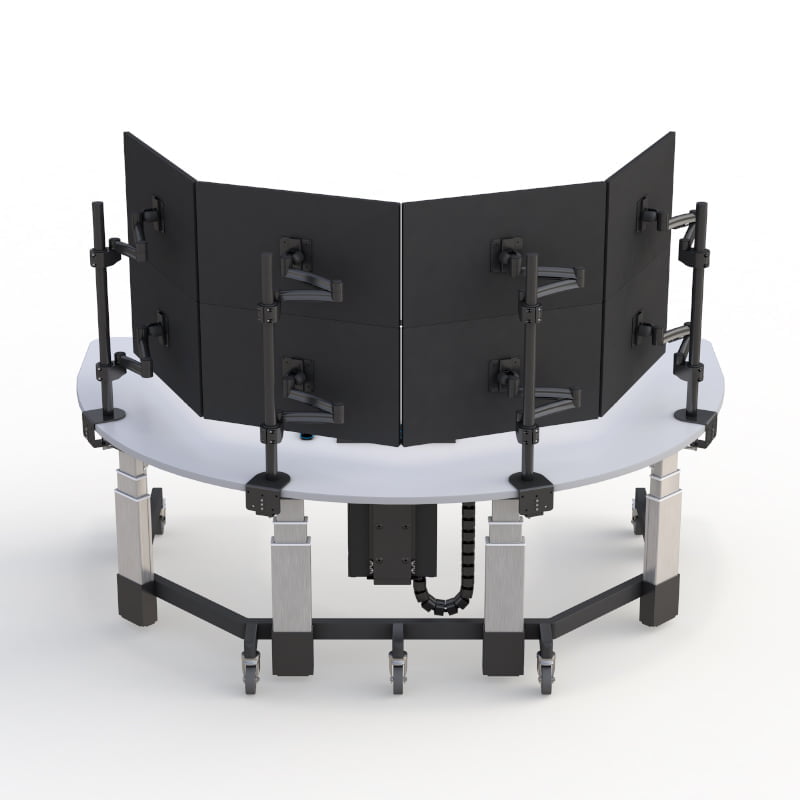 Ergonomic U-Shaped Workstation for Security & Surveillance