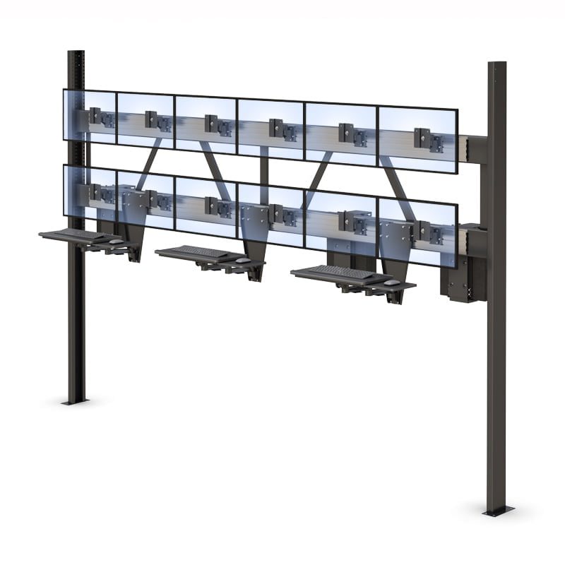 Multi-Computer Workstation Stand for Efficient Multi-Device Management