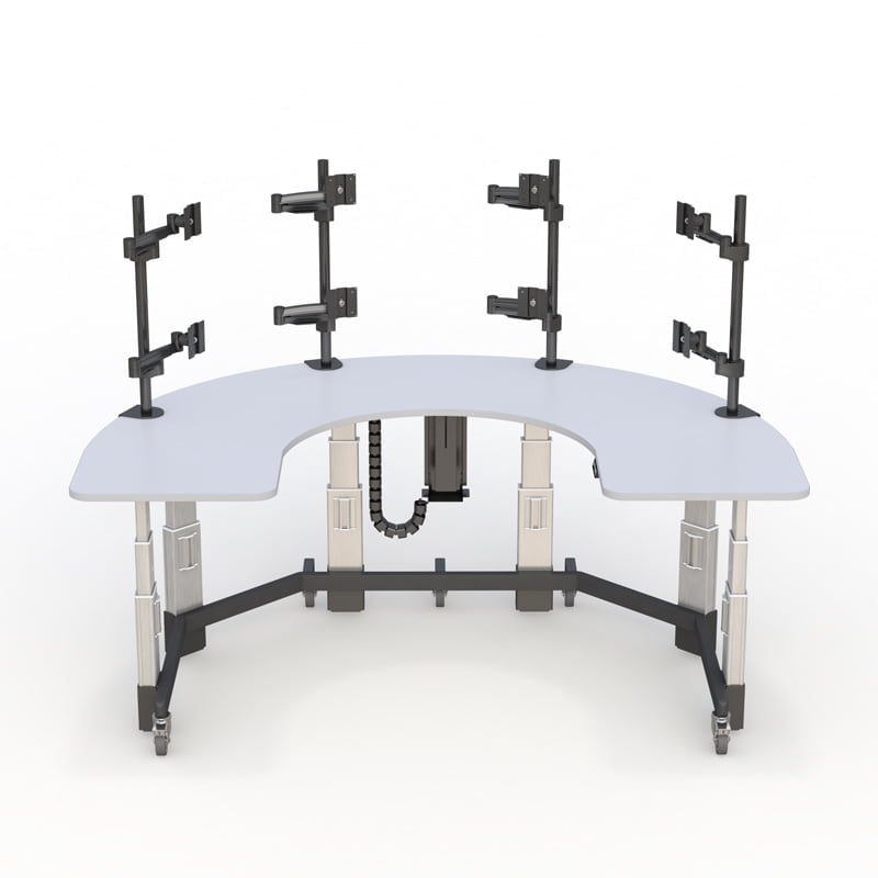 Ergonomic U-Shaped Workstation for Security & Surveillance