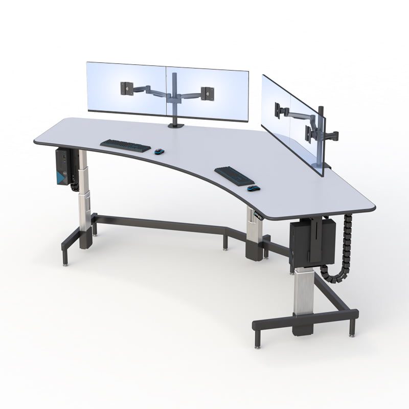 Ergonomic Security Desk Workstation for Multi-Monitor Setups