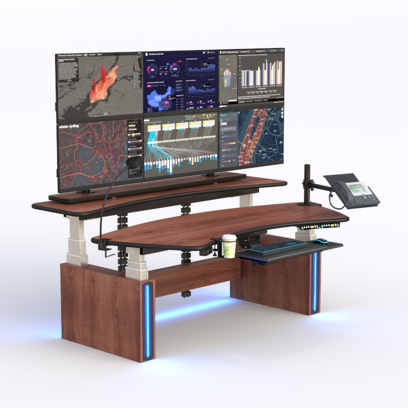 Advanced Multi-Monitor Control Room Console Workstation