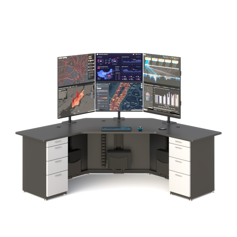 CCTV Command Center Corner Desk Base